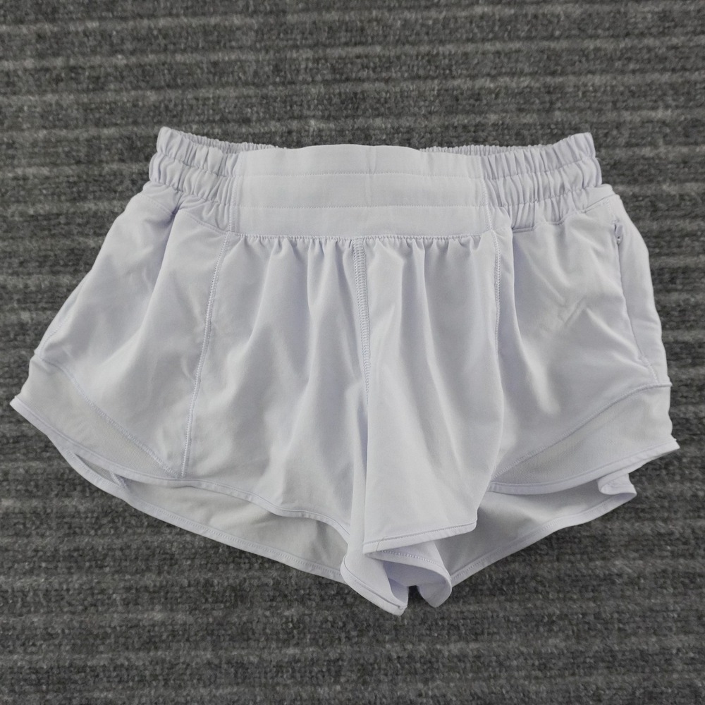 Lululemon Hotty Hot Running Shorts Womens 4 Light Purple Mesh Inset Pocket